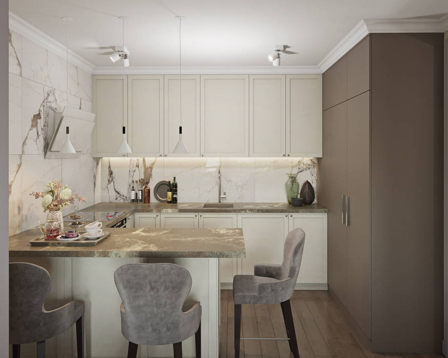 Элегантность с ярким характером Кухни в эклектичном стиле от Студия дизайна интерьера Натальи Патрушевой Эклектичный