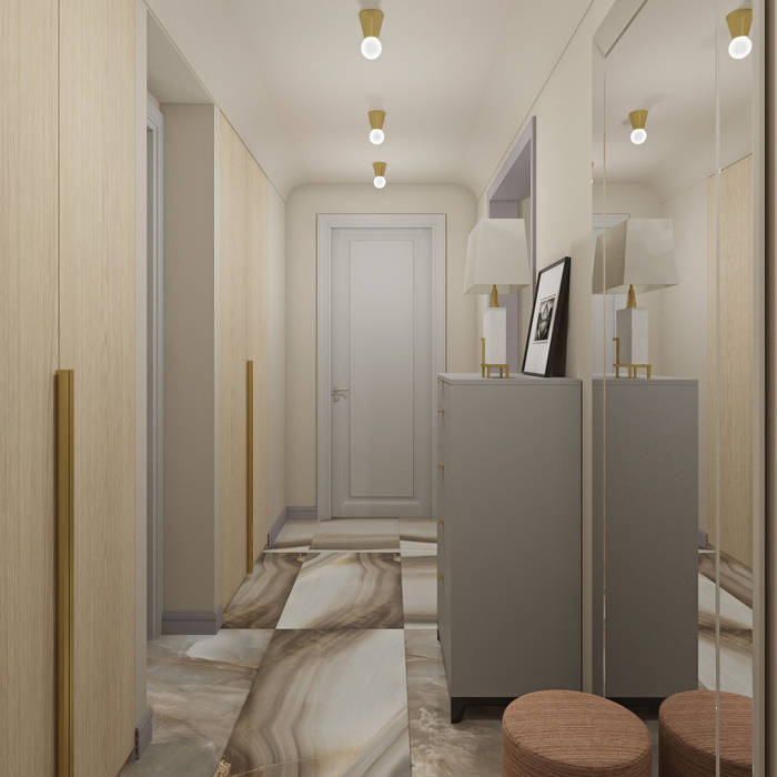 Элегантность с ярким характером Коридор, прихожая и лестница в эклектичном стиле от Студия дизайна интерьера Натальи Патрушевой Эклектичный