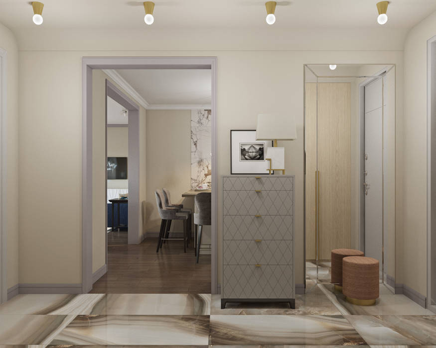 Элегантность с ярким характером Коридор, прихожая и лестница в эклектичном стиле от Студия дизайна интерьера Натальи Патрушевой Эклектичный