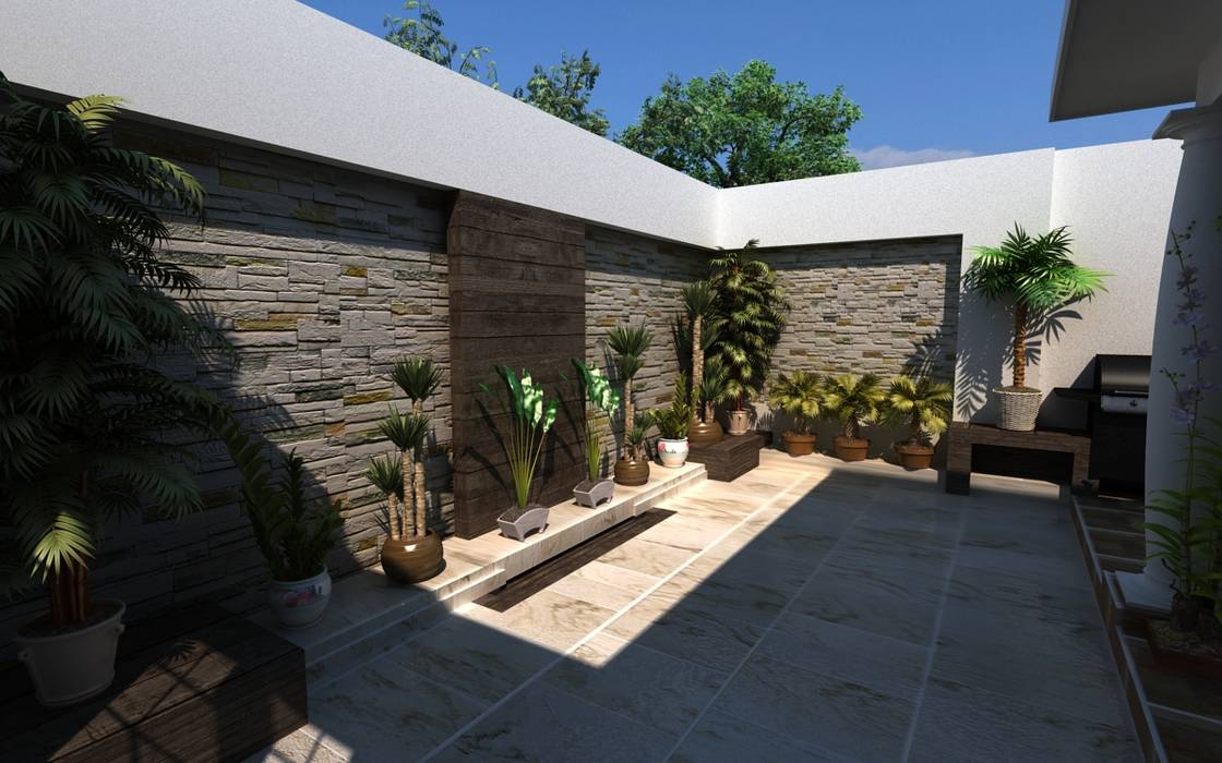 TERRAZA RESIDENCIAL, OLLIN ARQUITECTURA OLLIN ARQUITECTURA Zen garden Stone