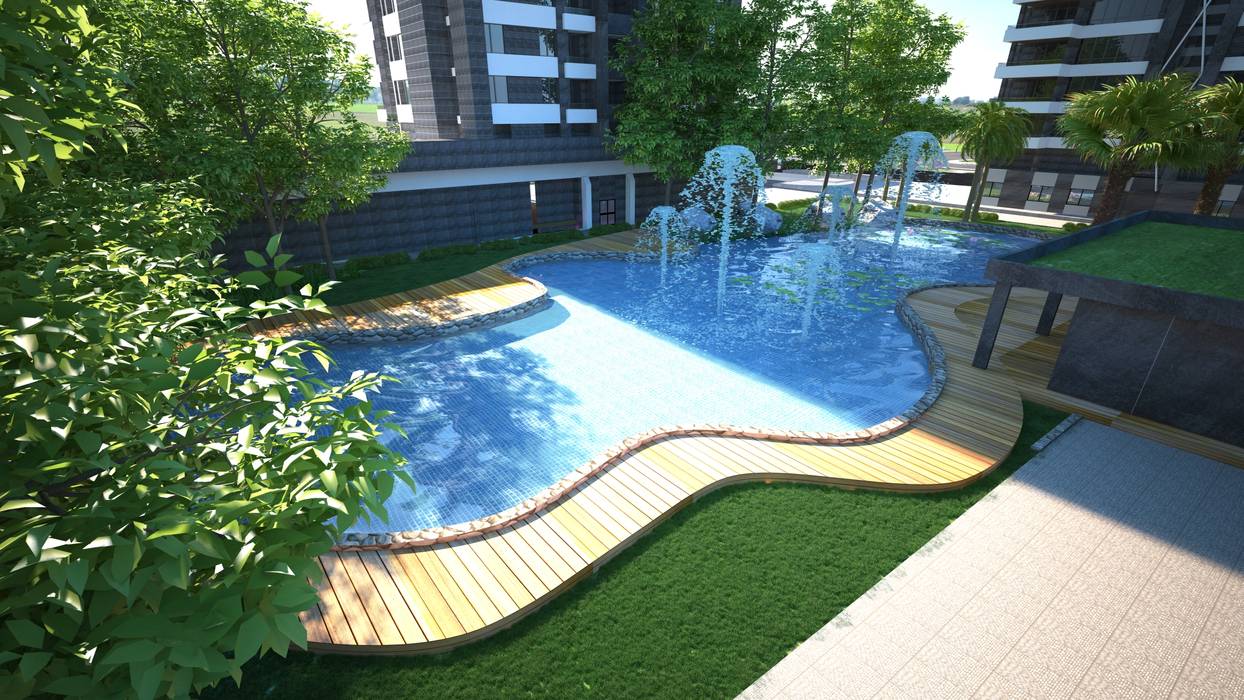 dış cephe tasarımı-sapphire towers, Lux Tasarım Ofisi Lux Tasarım Ofisi Modern garden