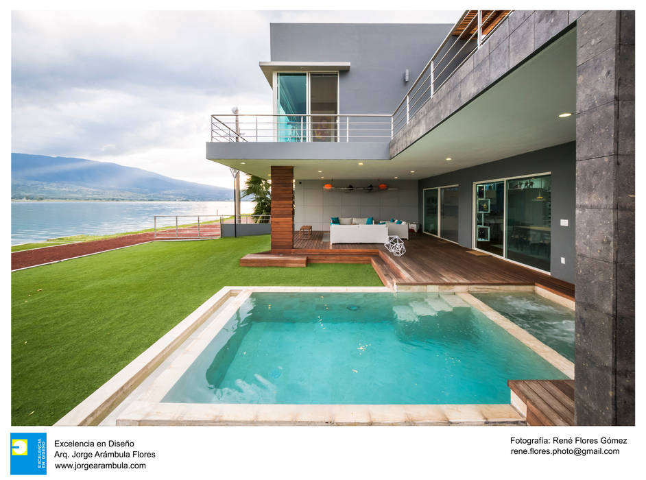 Casa Vista Lago, Excelencia en Diseño Excelencia en Diseño Garden Pool سنگ مرمر