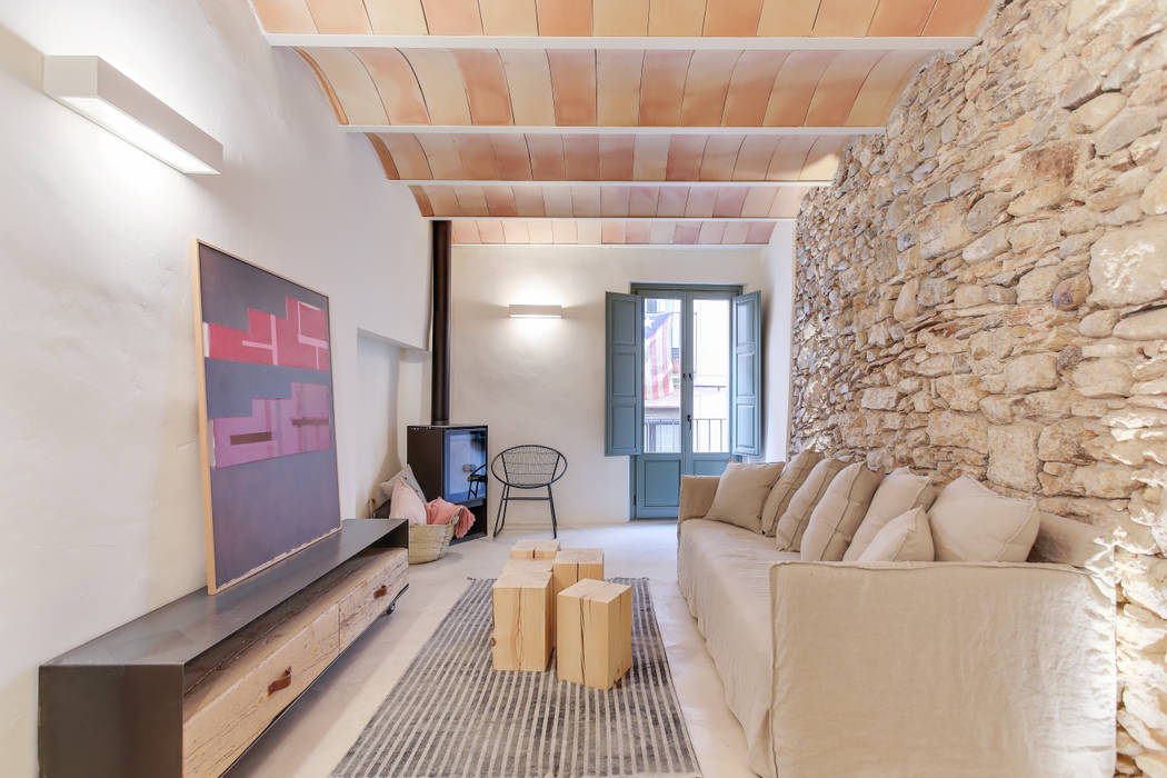 Casa de 3 niveles con rehabilitación integral para sus 140m2 , Lara Pujol | Interiorismo & Proyectos de diseño Lara Pujol | Interiorismo & Proyectos de diseño Living room