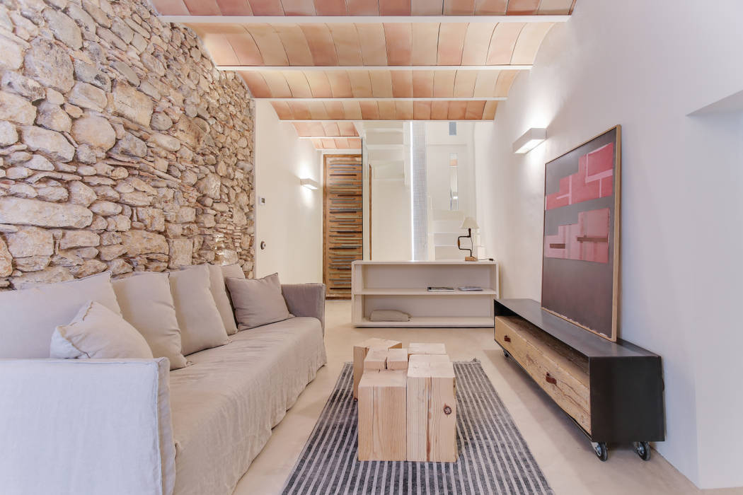 Casa de 3 niveles con rehabilitación integral para sus 140m2 , Lara Pujol | Interiorismo & Proyectos de diseño Lara Pujol | Interiorismo & Proyectos de diseño Living room