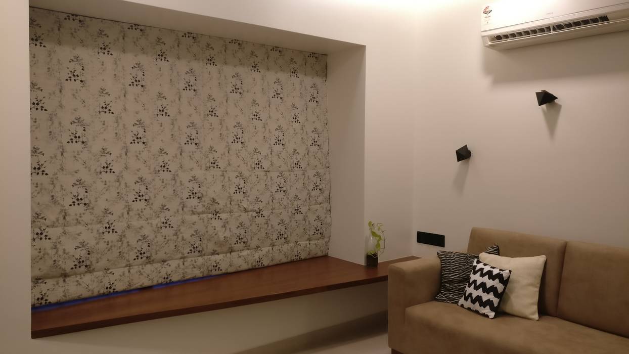 Mahim Residence Got A Blue Touch Scandinavian Style Living Room By