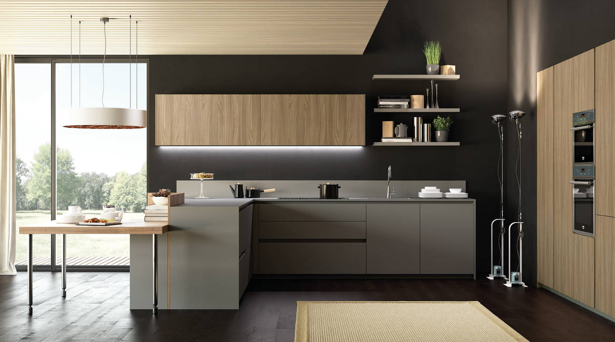 MT210 fenix / SINCRO wood 義葳德名廚 E-CUCINE Modern style kitchen MDF Kitchen utensils