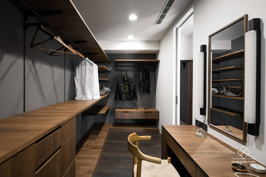 竹北-賦格律-解宅, 極簡室內設計 Simple Design Studio 極簡室內設計 Simple Design Studio Closets