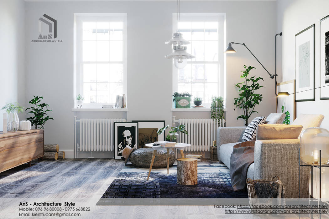 Dự án Căn hộ phong cách Scandinavian, AnS - Architecture Style AnS - Architecture Style Scandinavian style living room