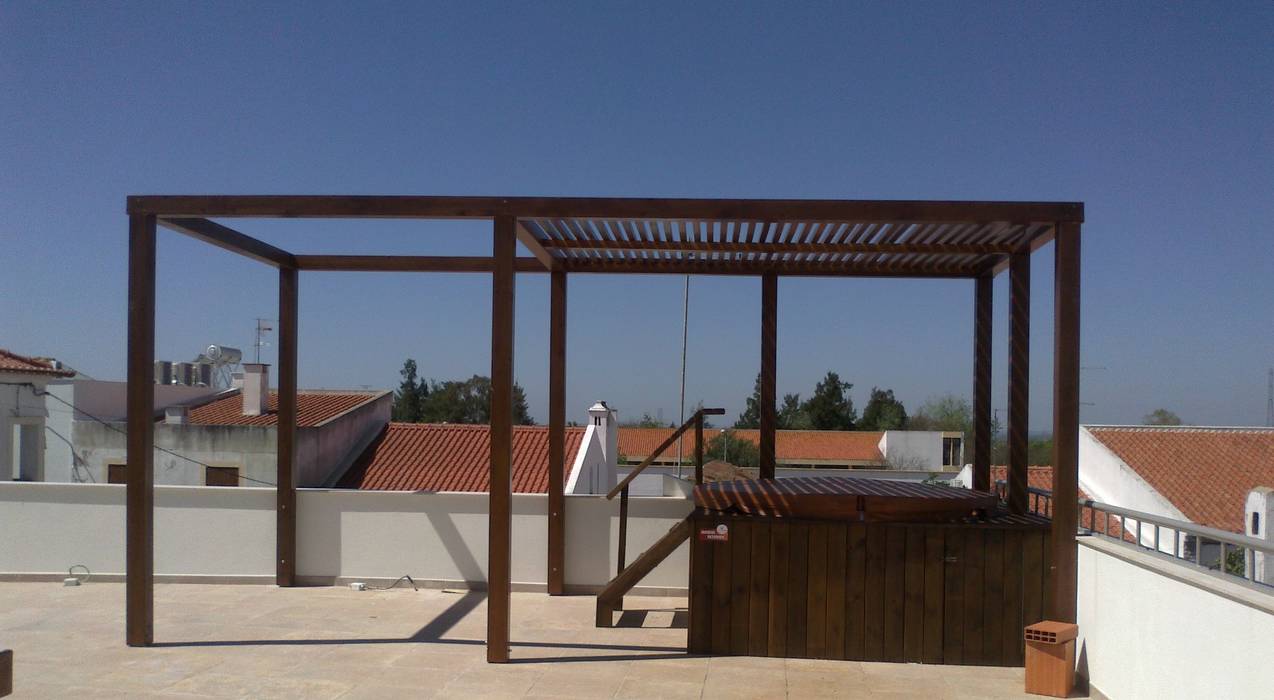 Terraço . Pérgola e Jacuzzi Leonor da Costa Afonso Espaços comerciais Hotéis