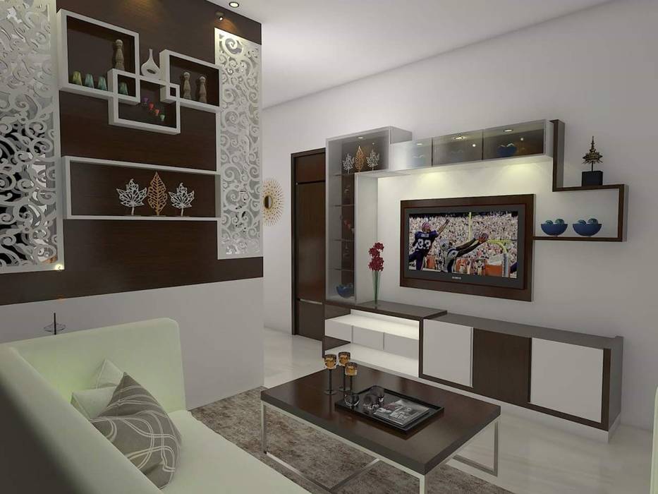 Living Room homify Modern living room Plywood Living room designs,tvunit