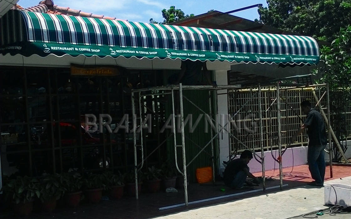 Canopy Kain Cafe & Resto Jakarta (Motif Salur) Braja Awning & Canopy Patios & Decks Textile Amber/Gold Canopy,Awning,Canopy Kain,Canopy Kain Jakarta,Jakarta,Accessories & decoration