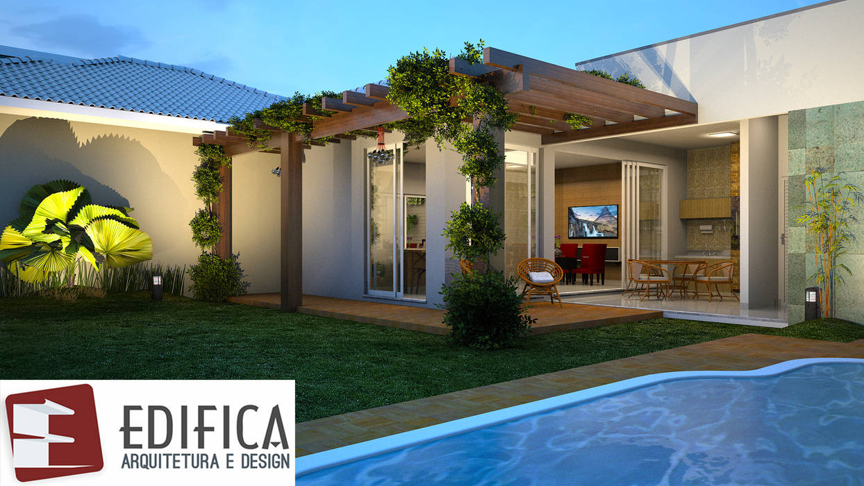 Residencia Florais 115 M², Edifica Arquitetura e Design Edifica Arquitetura e Design Front yard