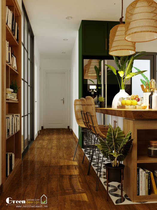SEASON AVENUE, ĐẠI LỘ 4 MÙA - "MÙA HẠ MIỀN NHIỆT ĐỚI", Green Interior Green Interior Comedores de estilo tropical Derivados de madera Transparente