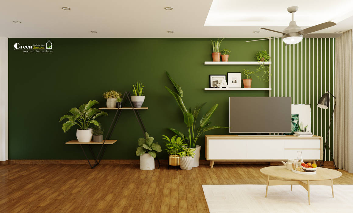 SEASON AVENUE, ĐẠI LỘ 4 MÙA - "MÙA HẠ MIỀN NHIỆT ĐỚI", Green Interior Green Interior Tropikal Oturma Odası İşlenmiş Ahşap Şeffaf