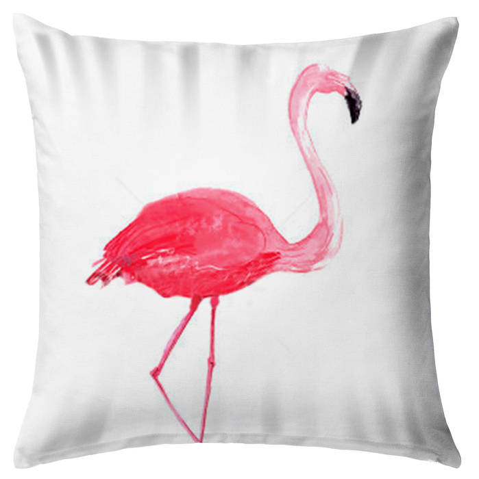 Walking Flamingo Tres Mares Habitaciones de estilo tropical Textil Ámbar/Dorado cojines,cojin,pillow,pillows,homedecor,decoracion,decoration,interiordesign,design,diseño,flamingo,Accesorios y decoración