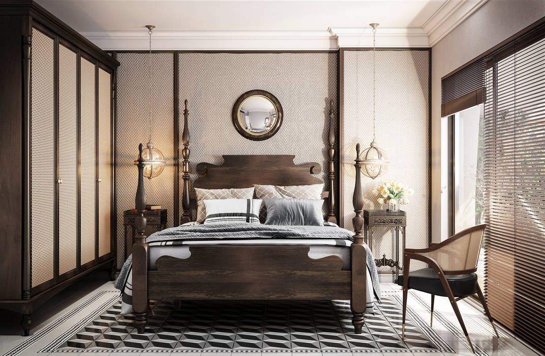 Colonial style - Tropic garden apartment, V Design Studio V Design Studio Colonial style bedroom