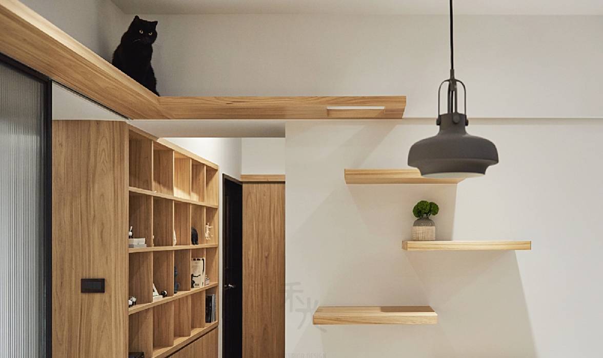 貓道設計 禾光室內裝修設計 ─ Her Guang Design 斯堪的納維亞風格的走廊，走廊和樓梯 cat,貓