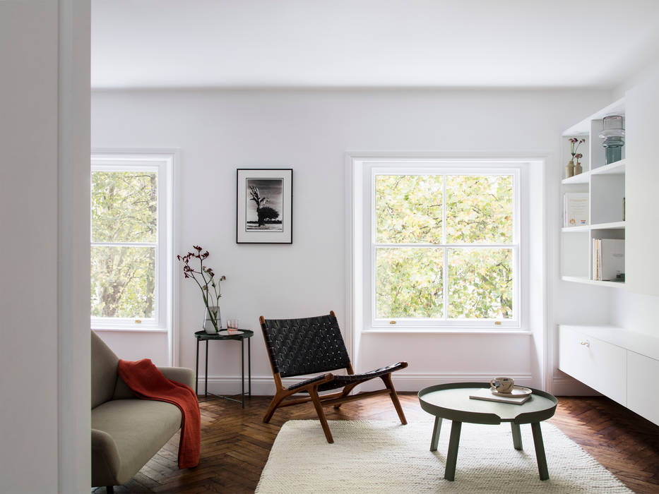 Living room Brosh Architects Ruang Keluarga Modern Kayu Wood effect