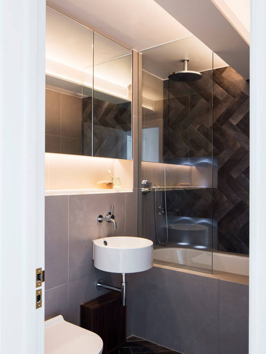 Master bathroom Brosh Architects Baños de estilo moderno Azulejos