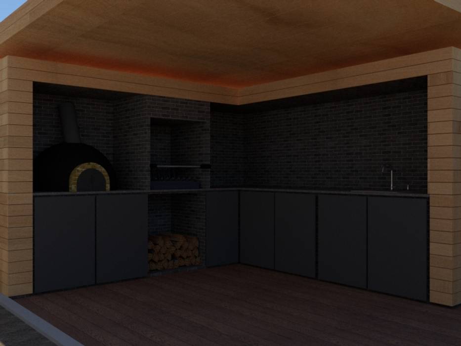 Churrasqueira Jardins modernos por Edgart Moderno