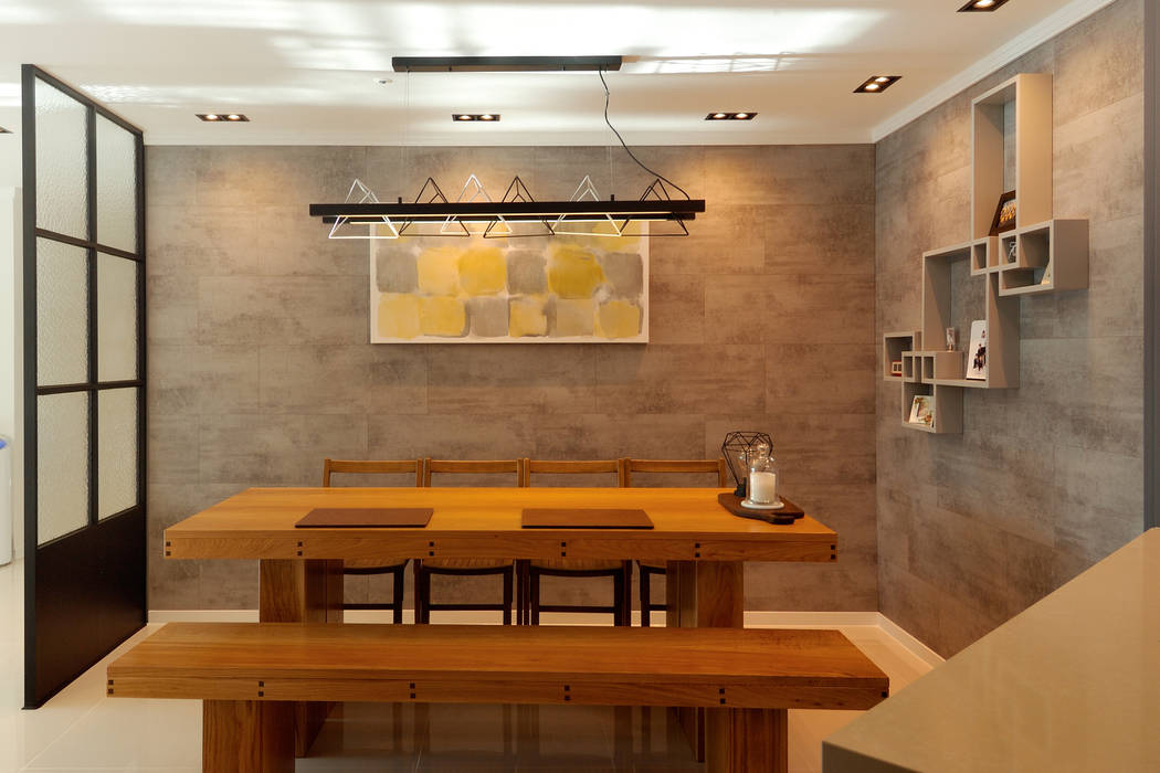 왕십리 텐즈힐 아파트 인테리어, (주)더블유디자인 (주)더블유디자인 Ruang Makan Modern