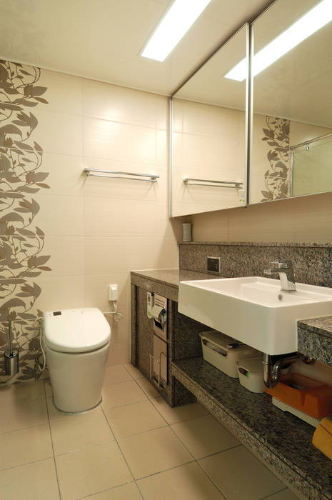왕십리 텐즈힐 아파트 인테리어, (주)더블유디자인 (주)더블유디자인 Modern bathroom
