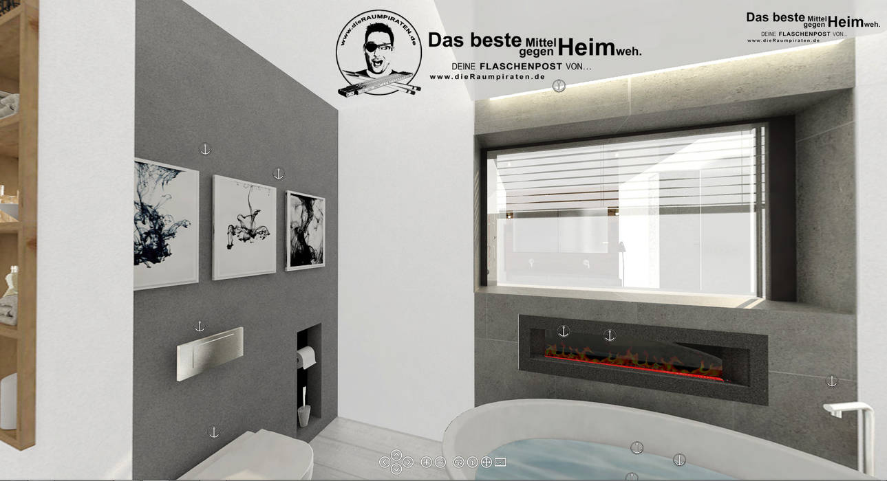 Bad mit freistehender wanne: badezimmer von die raumpiraten® | homify Bad mit freistehender wanne: badezimmer von die raumpiraten® | homify