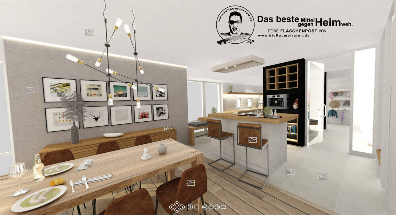 Esszimmer mit tresen zur küche die raumpiraten® online innenarchitektur