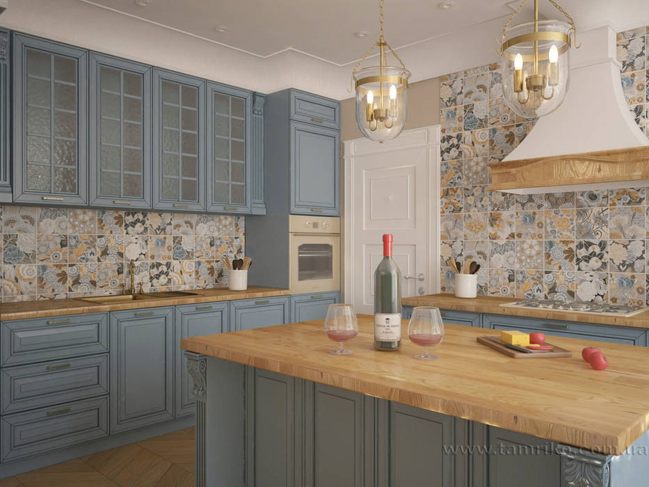 French country interior design Tamriko Interior Design Studio Kitchen