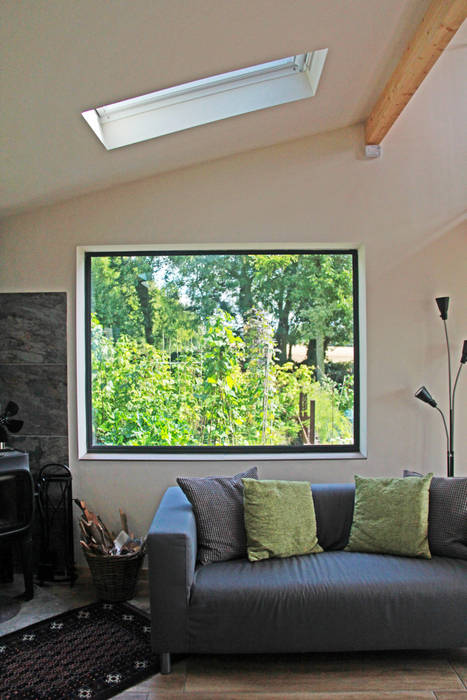 Extension with picture window homify Garten im Landhausstil extension,picture window