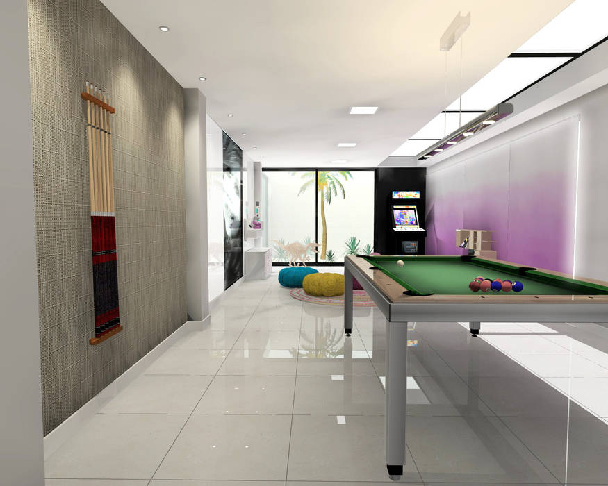 Diseño sala de juegos garajes de estilo moderno de carman interiorismo