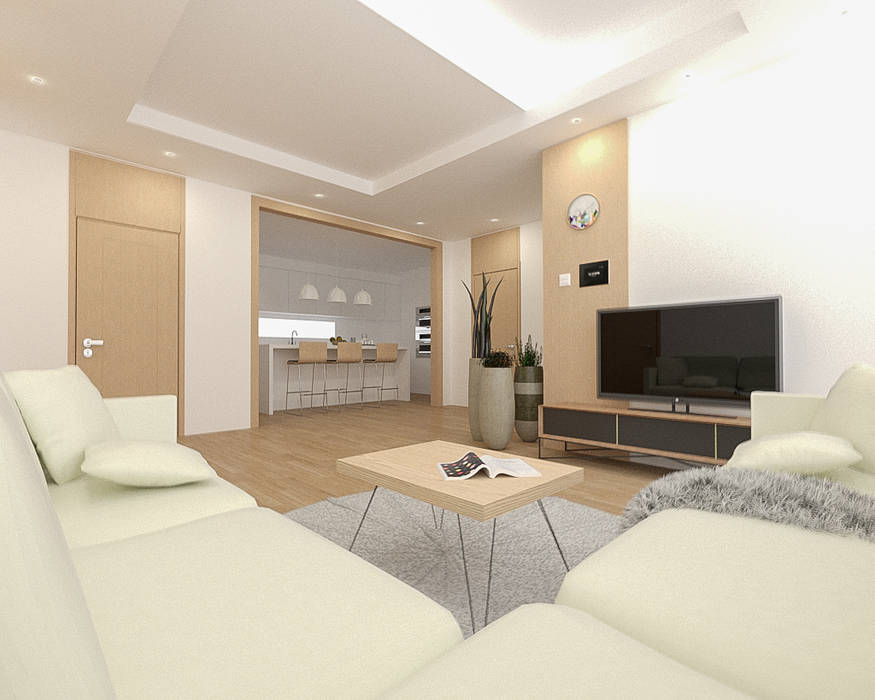 제주도 서귀포시 성산읍 라메종베니 게스트하우스 리모델링공사, 디자인 이업 디자인 이업 Modern Living Room Engineered Wood Transparent