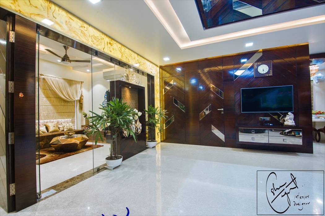 Goel's, Aanandam World City, Raipur, ES Designs ES Designs Modern living room