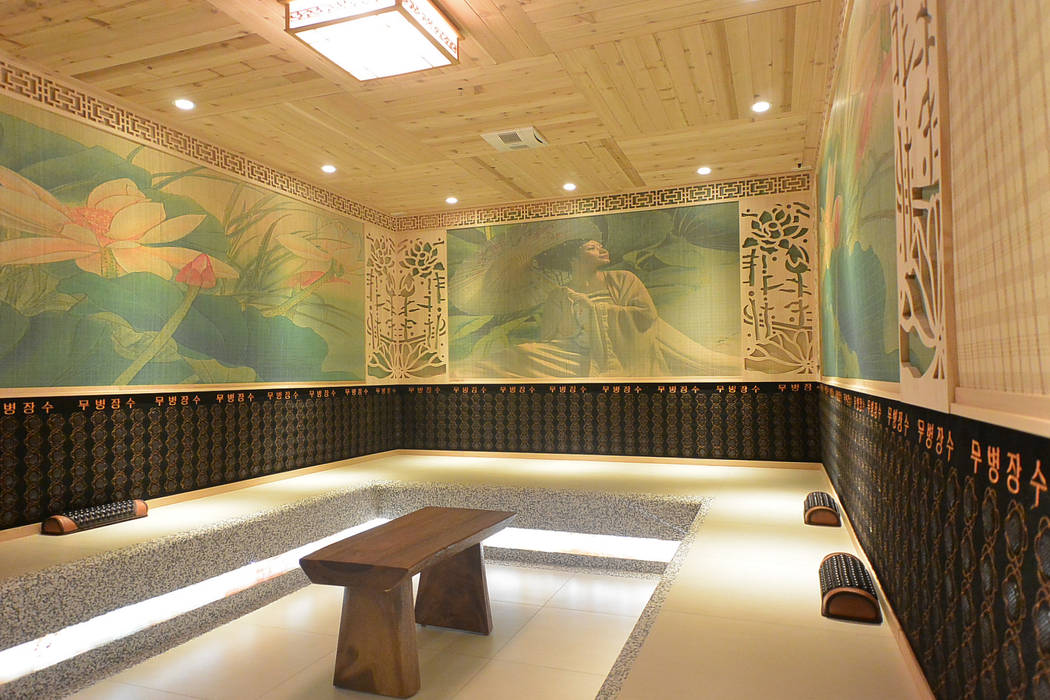 金皇汗蒸養生館 竹北旗艦館, 萩野空間設計 萩野空間設計 Azjatycka siłownia