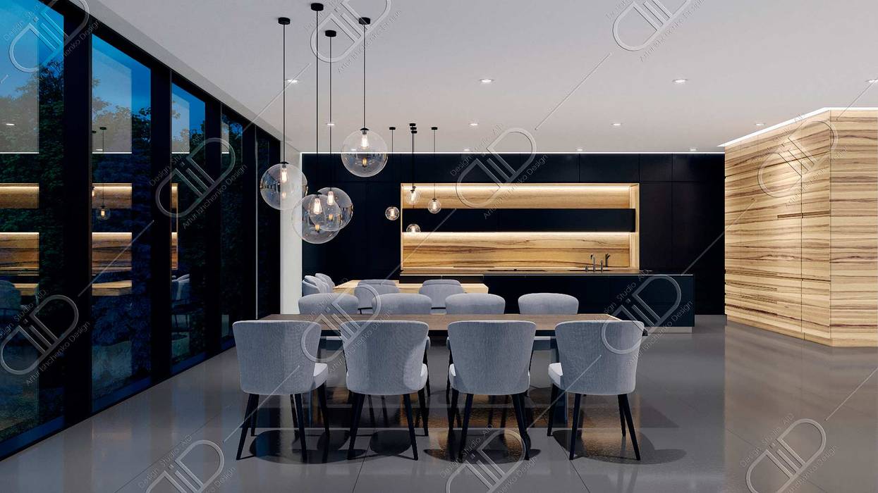 Algonquin, Design Studio AiD Design Studio AiD Modern dining room Furniture,Table,Property,Chair,Building,Lighting,Wood,Interior design,Line,Wall