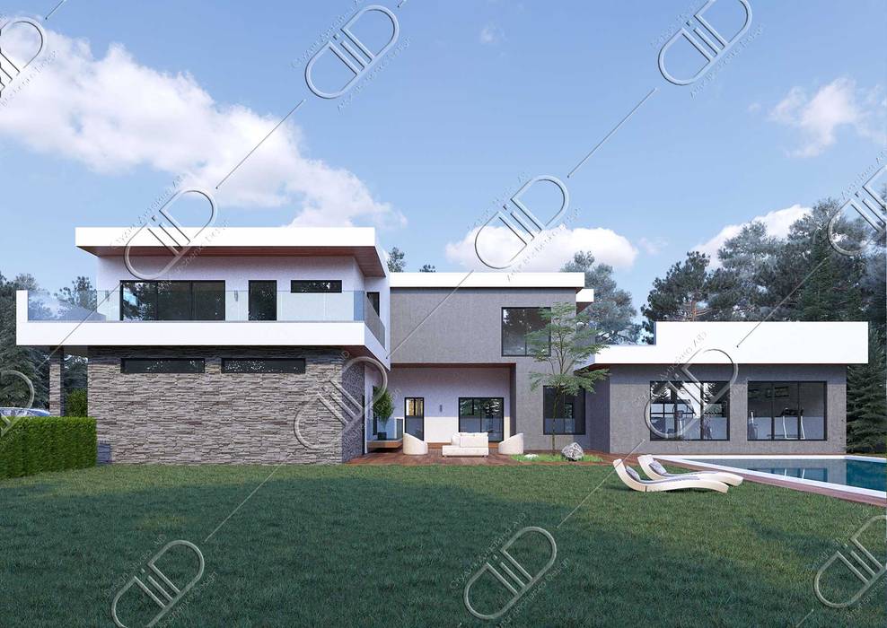 Barber, Design Studio AiD Design Studio AiD Minimalist house Cloud,Sky,Building,Window,Plant,Land lot,House,Grass,Urban design,Tree