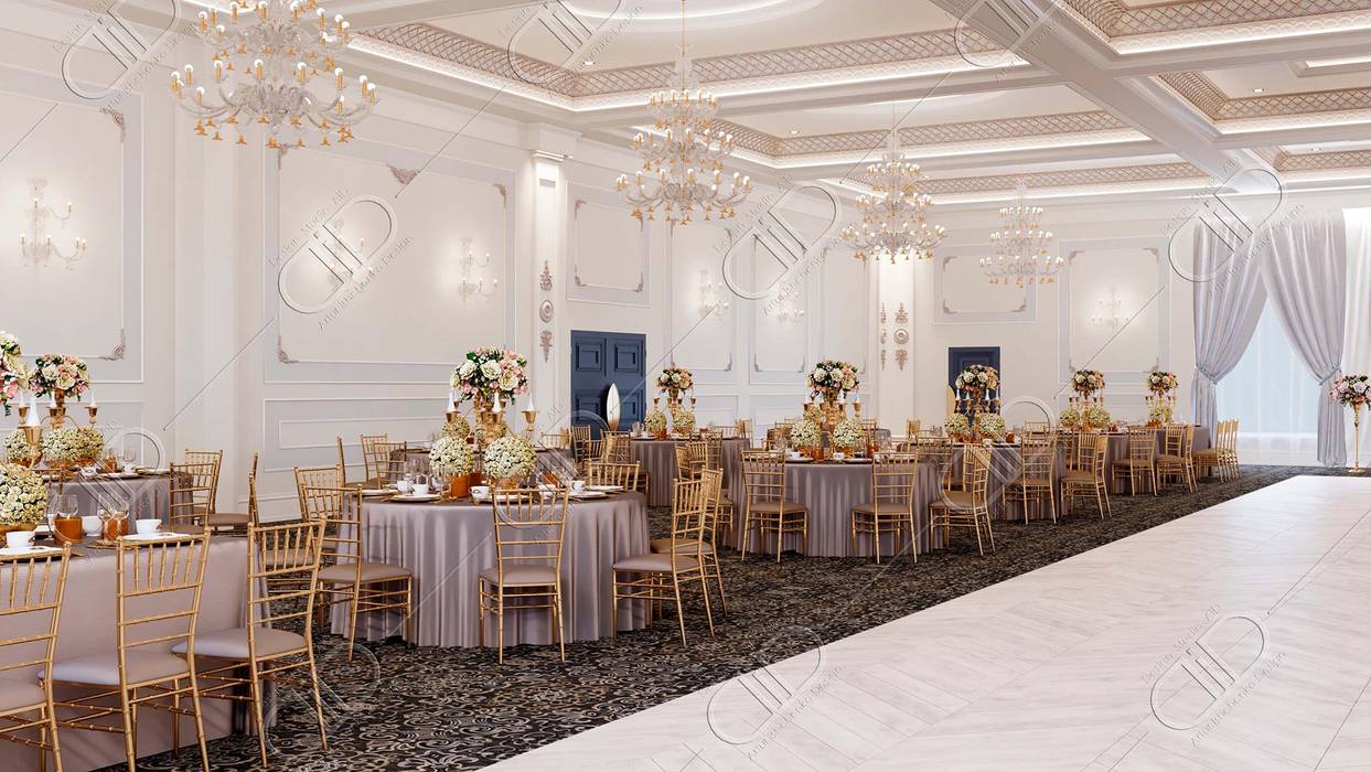 Royal Venetian Banquet Hall, Design Studio AiD Design Studio AiD Klasik Yemek Odası