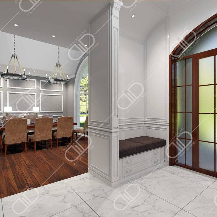 Traditional interior, Design Studio AiD Design Studio AiD Dining room Property,Furniture,Product,Wood,Interior design,Lighting,Chair,Hall,Window,Floor