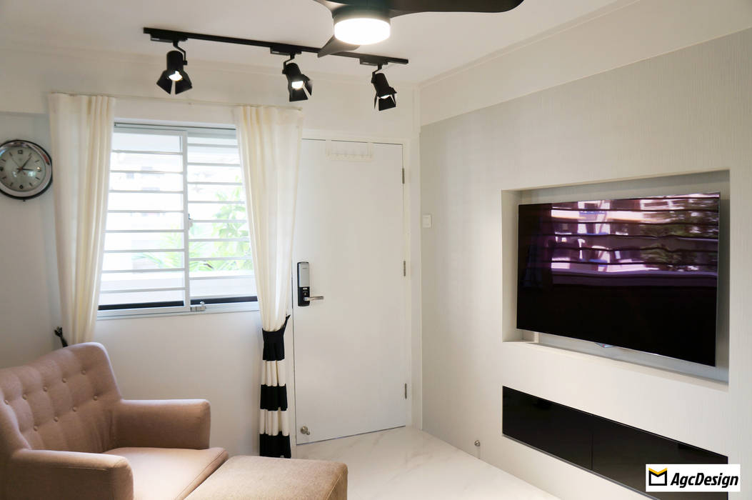 3-Room HDB @ Whampoa Drive, AgcDesign AgcDesign Colonial style living room