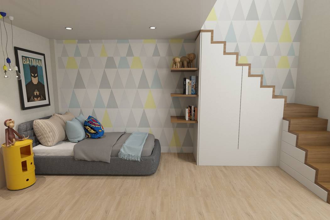 Boys Room No Place Like Home ® Quartos modernos children room,grey,smart use of space