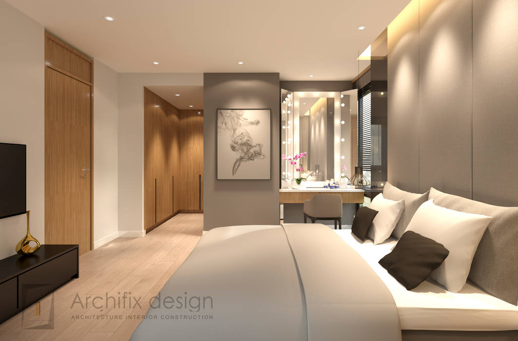 Cải tạo căn hộ Duplex -Lam Sơn - Tân Bình, Công Ty TNHH Archifix Design Công Ty TNHH Archifix Design Dormitorios de estilo moderno