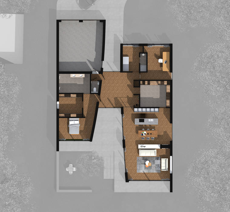 Plattegrond: modern door ECO architecten, Modern Biobased,Ecologisch,Modern,Architectuur,Villa,Duurzaam,Leeftijdsbestendig,All-Electric,Nul-op-de-meter