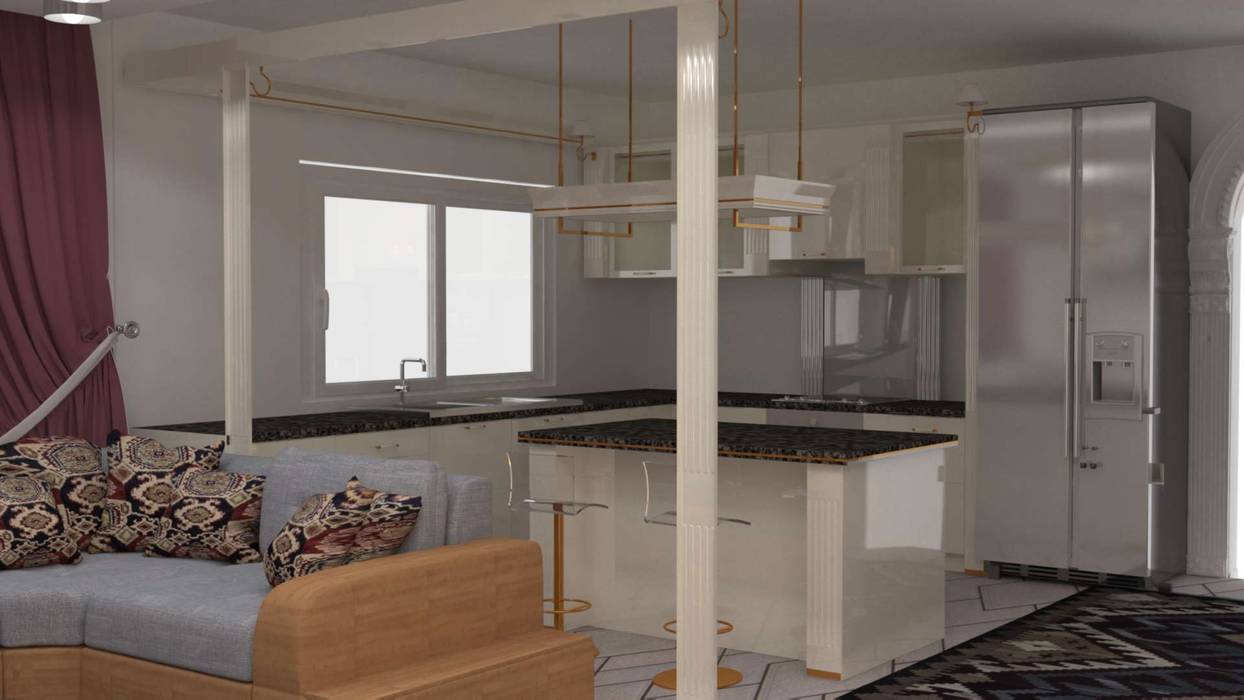 غرفة معيشة, Batool Batool Built-in kitchens