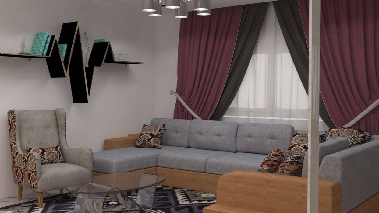 غرفة معيشة, Batool Batool Modern living room