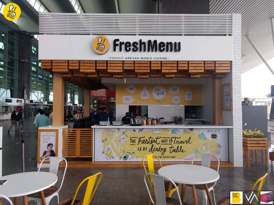 FreshMenu Restaurant in Bangalore International Airport, Renovatio Interio Renovatio Interio Commercial spaces Wood Wood effect Airports