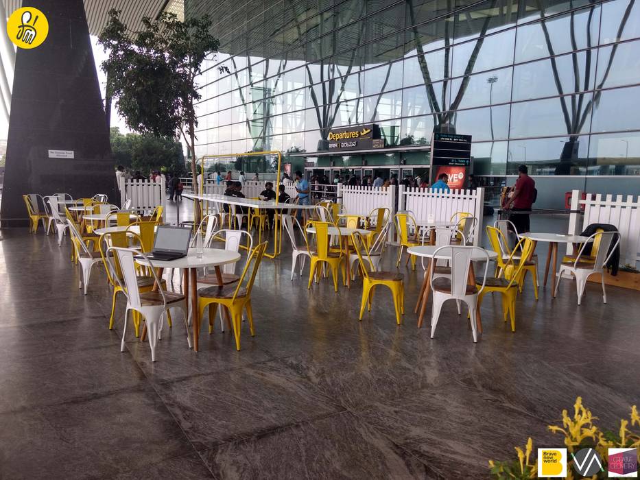 FreshMenu Restaurant in Bangalore International Airport, Renovatio Interio Renovatio Interio 商業空間 木 木目調 空港