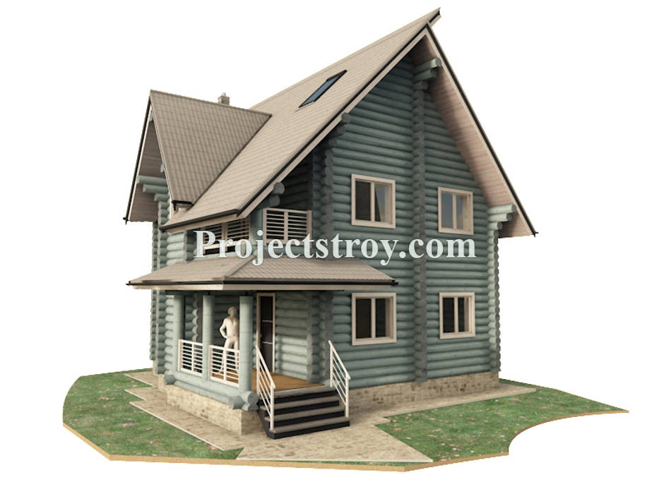 Проектирование дома из бревна, Projectstroy Projectstroy Деревянные дома Дерево Эффект древесины