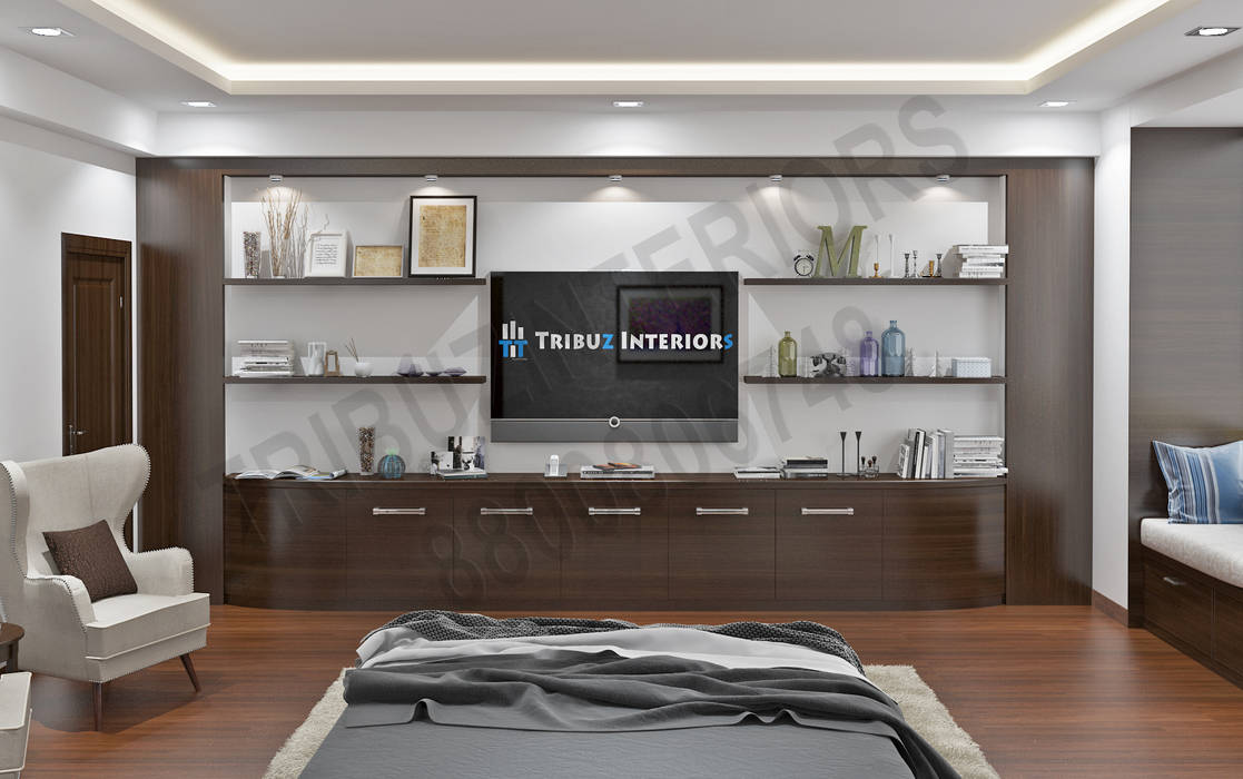 JP greens, Tribuz Interiors Pvt. Ltd. Tribuz Interiors Pvt. Ltd. Modern style bedroom