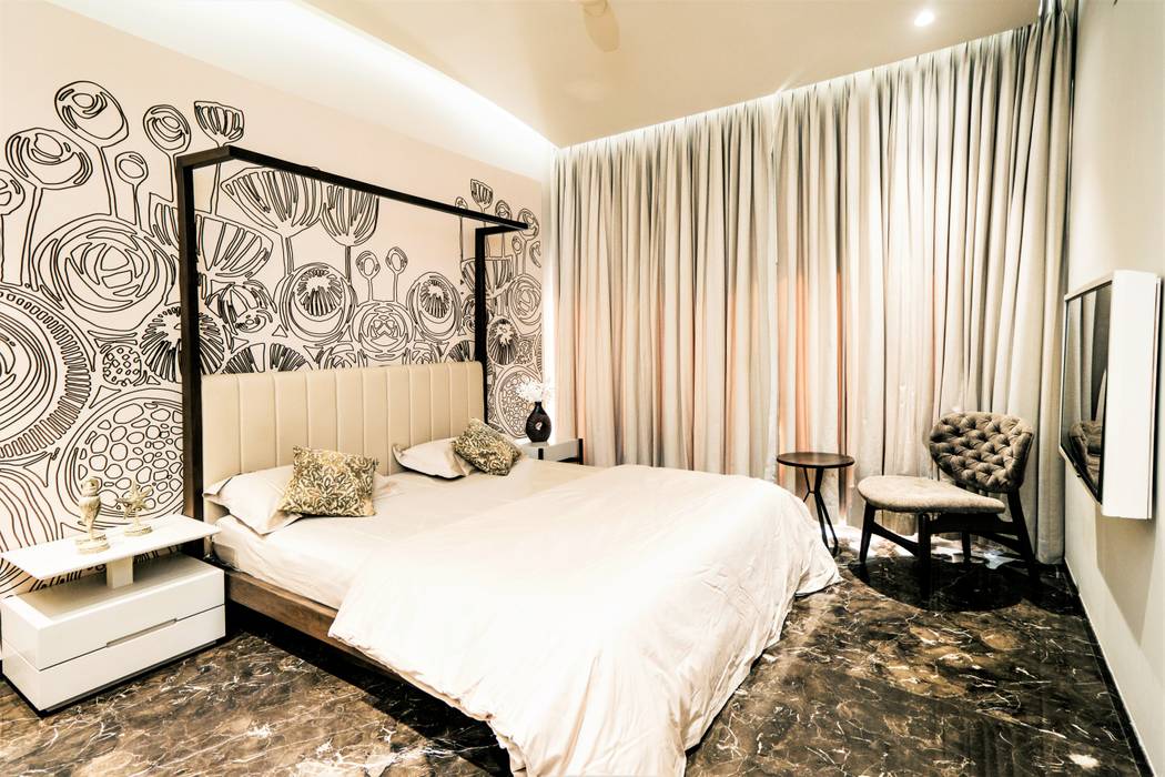 APARTMENT - RATNAKAR CALEDONIA , DESIGNER'S CIRCLE DESIGNER'S CIRCLE Kamar Tidur Gaya Asia