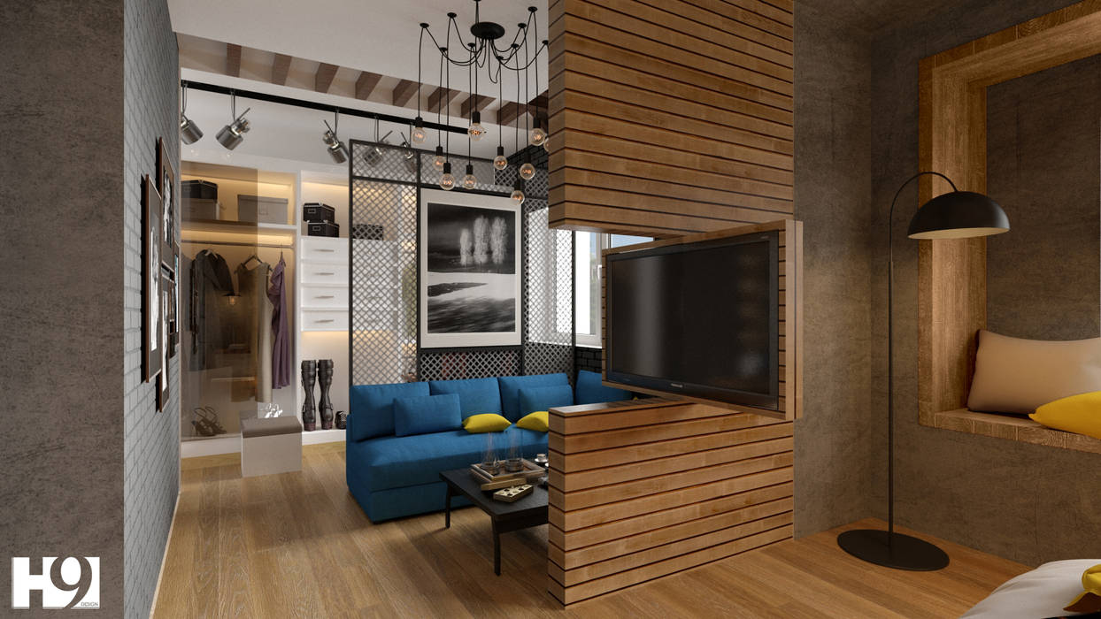 Private Apartment, H9 Design H9 Design Industrial style bedroom